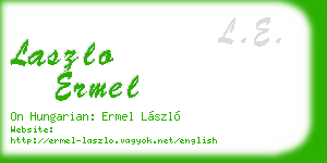 laszlo ermel business card